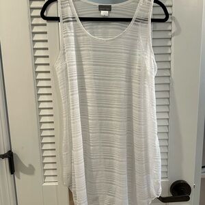 Jordan Taylor White Sheer Striped Swimsuit Cover-up